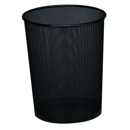 Rolodex 22351 Mesh round wastebasket, 11-1/2 diameter x 14-1/4h, black