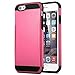 iPhone 6 Case, ULAK Case for iPhone 6 4.7 Inch 2-Piece Style Hybrid Hard Cover for iPhone 6 4.7 inch with Screen Protector and Stylus (Black+Magenta)