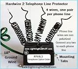 Whole House Hardwire Multiple Telephone Line Surge Protector. Suppressors work best when installed nearest the equipment ground terminal. Install inside the main phone access box.