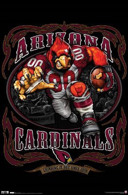 (22x34) Arizona Cardinals (Mascot, Grinding It Out Since 1920) Sports Poster Print
