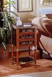 51AXe9MNSBL. SL160  Fairfax Home Furnishings Black Floral Three Drawer Telephone Table