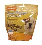 Nylabone Enhanced Rawhide Roll Puppy Treats, Bacon, 25 Count