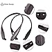 Bluetooth Headphones, Wireless Stereo Retractable Neckband Bluetooth Headset Earbud with Mic for iPhone Samsung LG Smartphones(Black)