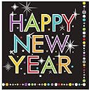 Creative Converting New Year Sparkle Lunch Napkins, Black