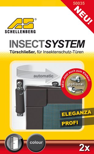 Schellenberg 50035 T&uuml;rschlie&szlig;er 2 St&uuml;ck, braun zum Kleben