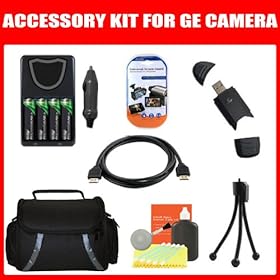 Deluxe Accessories Kit For GE X500 Digital Camera