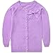 Lymanchi Little Girls' Pearl Bow Long Sleeve Button Front Knit Cardigan Sweater