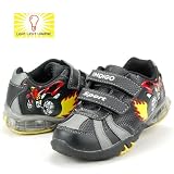 Produkt-Bild: KIDS SHOES Kinder Sneaker, 2 Klett, Blinklicht, schwarz-grau-rot
