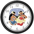 Polynesian or Hawaiian Girls or Women Making Flower Lei - Hawaiian Theme Wall Clock by WatchBuddy Timepieces (White Frame)