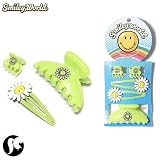 SG PARIS SMILEY-BIJOUX CHEVEUX-KIT ACCESSOIRES CHEVEUX--CARTEX5Pcs-JEUNE-PLASTIQUE----NATURE-FLEUR AUTRES