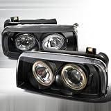 1993-1998 Volkswagen Jetta Projector Headlights Black by Instyleparts
