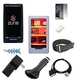 9 in 1 Accessory Combo for Microsoft Zune HD 16GB / 32GB Series: Includes Clear Crystal Snap On Hard Case + Clear/White Silicone Skin Case + LCD Screen Protector + Belt Clip + Armband + USB Home / Travel Charger, USB Car Charger, USB 2in1 Data Sync Cable and Light Blue Fishbone Style Keychain