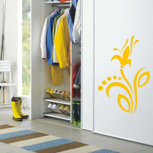 Imagen 2 de Etiqueta de la pared f34 maravillosas flores con hojas y plataformas rodantes 120x78 cm