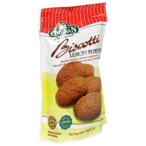 OrgraN Biscotti, Lemon Poppyseed, 5.3-Ounce Packages (Pack of 8) by OrgraN