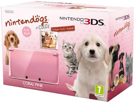 Nintendo 3DS Hw Rosa, Nintendogs+Cats Golden Retriever