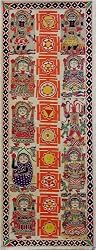 Art from India Madhubani Folk Paintings Home Decor Organic Color Paper 11 x 30 inches