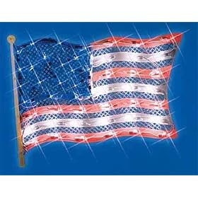 15″ Lighted Patriotic Fourth of July American Flag Window Silhouette Decoration