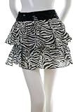 Mustard Seed Zebra Lurex Tiered Layered Sequin Mini Skirt