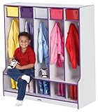 Coat Locker W/Step - 5 Sections - Teal - School & Play Furniture