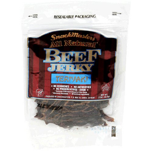 SnackMasters Certified All Natural Gourmet Beef Jerky, Teriyaki, 2-Ounce Packages (Pack of... by Dried Beef