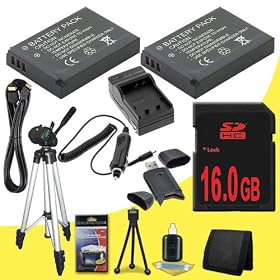 Canon SX40 HS 12.1MP Digital Camera with 35x Wide Angle Optical Image Stabilized Zoom TWO NB-10L Lithium Ion Replacement Battery + External Rapid Charger + 16GB SDHC Class 10 Memory Card + Mini HDMI Cable + Full Size Tripod + SDHC Card USB Reader + Memory Card Wallet + Deluxe Starter Kit DavisMAX Ac