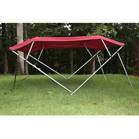 New Burgundy Vortex Pontoon Deck Boat 4 Bow Bimini Top 12' Long, 91-96 Wide, 54 High, Complete Kit, Frame, Canopy, and Hardware, Off Season... by 
