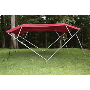 New Burgundy Vortex Pontoon Deck Boat 4 Bow Bimini Top 12' Long, 91-96 Wide, 54 High, Complete Kit, Frame, Canopy, and Hardware, Off Season... by