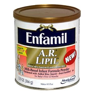 Enfamil A.R. Lipil Milk-Based Infant Formula Thicken with Added Rice Starch, Iron Fortified , 12.9 oz (366 g)