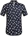 Short Sleeve Button Up Shirts for Men, Summer Shirts for Men Cotton Print Causal for Work, Vacation, Leisure (X-Large, Navy)