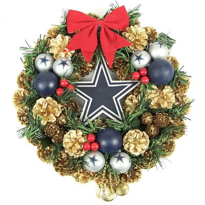 Buy DALLAS COWBOYS OFFICIAL 14 CHRISTMAS DOOR WREATH by Forever Collectibles
