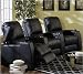 Best Buy Magnolia Home Theater Seating - Row of 3 Seats in Black or Brown Leather and Manual Recline