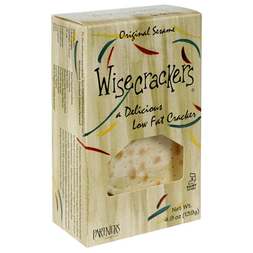 Partners Wisecrackers Low Fat Flatbread Style Crackers, Original Sesame, 5-Ounce Boxes... by Partners