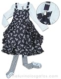 Jottum Blue/Charcoal Bow Print Dress Set