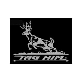 Tag Him Upstream Images Silver Vinyl Wildlife Car Truck Window Decal Sticker