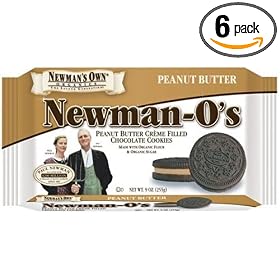 Newman's Own® Organics Newman O's, Peanut Butter Creme Filled Chocolate Cookies, 9 Ounce Packages (Pack of 6)