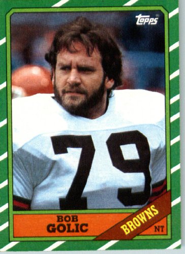 1986 Topps # 194 Bob Golic Cleveland Browns Football Card- Near Mint to Mint Condition - In Protective Screwdown Display Case!