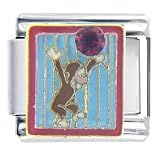 curious george balloons:Curious George Ruby Balloon Animal Disney Monkey Licensed Italian Charms Bracelet Link
