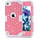 New iPod Cases 2019 Released,iPod 6/5 Case, PIXIU Shockproof Heavy Duty High Impact Rhinestone Bling Hybrid Armor Protective Case Cover Rose Gold