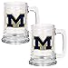 NCAA Michigan Wolverines Two Piece 15-Ounce Glass Tankard Set