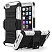 MoKo iPhone 6s Case - [Heavy Duty] Full Body Rugged Holster Cover with Swivel Belt Clip - Dual Layer Shock Resistant Apple iphone 6 / 6S (2014 / 2015) 4.7 Inch Phone Case , WHITE