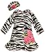 Bonnie Baby-girls Infant Zebra Print Fleece Coat and Hat