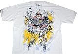 51AYkAajoaL. SL160  New Tattoo Cross Crown Graphics Print T Shirt   White Black Crown Logo, X Large