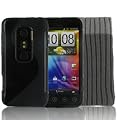 HTC Evo 3D Black Gel Silicone Cover Case & Protective Sock Cover By Kolay
