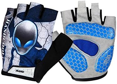 REALTOO Breathable Non-slip Half Fingers Cycling Gloves - Blue / X-Large