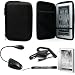 Black Slim Stylish Hard Cover Nylon Protective Carrying Case Folio for Sony PRS-950 Electronic Reader eReader Device ( PRS 950 PRS950 )(Compatible with all colors) + Indlues a 4-Inch Determination Hand Strap + Includes a Anti Glare Screen Protector + Includes a Rapid Travel Car Charger + Black Clip On Brighty XtraFlex LED Light Flexible Goose Neck