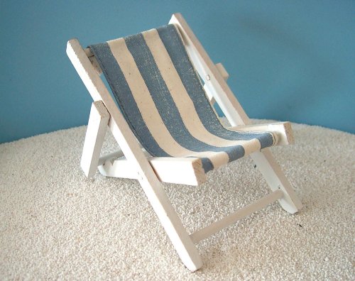 Mini Liegestuhl Blau-Weiss Streifen 16x9cm Handyhalter