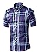 Generic Mens Plaid Woven Short Sleeve Shirt With Plaid Patterns