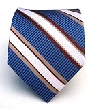 100% Silk Woven Blue Striped Tie