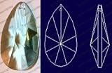 Crystal Antique Green Tear Drop Lead Color Faceted Sphere 28 mm # 873-28