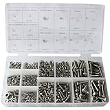 475pcs Metric Pan Head Philips Machine Bolts Nuts with Lock and Flat Washers Kit